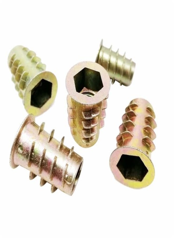 RELY+ Rely®⇒VP INDUSTRIES (Pcs-100) M6x10 mm Wood Insert D-Nut Internal Thread Alloy Zinc | D-nut Hex Drive Head for Fixing and Connecting Screws Bolts Nuts,Furniture Mounting Fasteners - Image 1